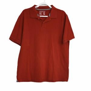 Performance Polo Mens Red Polo Shirt Solid Collared Top Short Sleeve Size XL